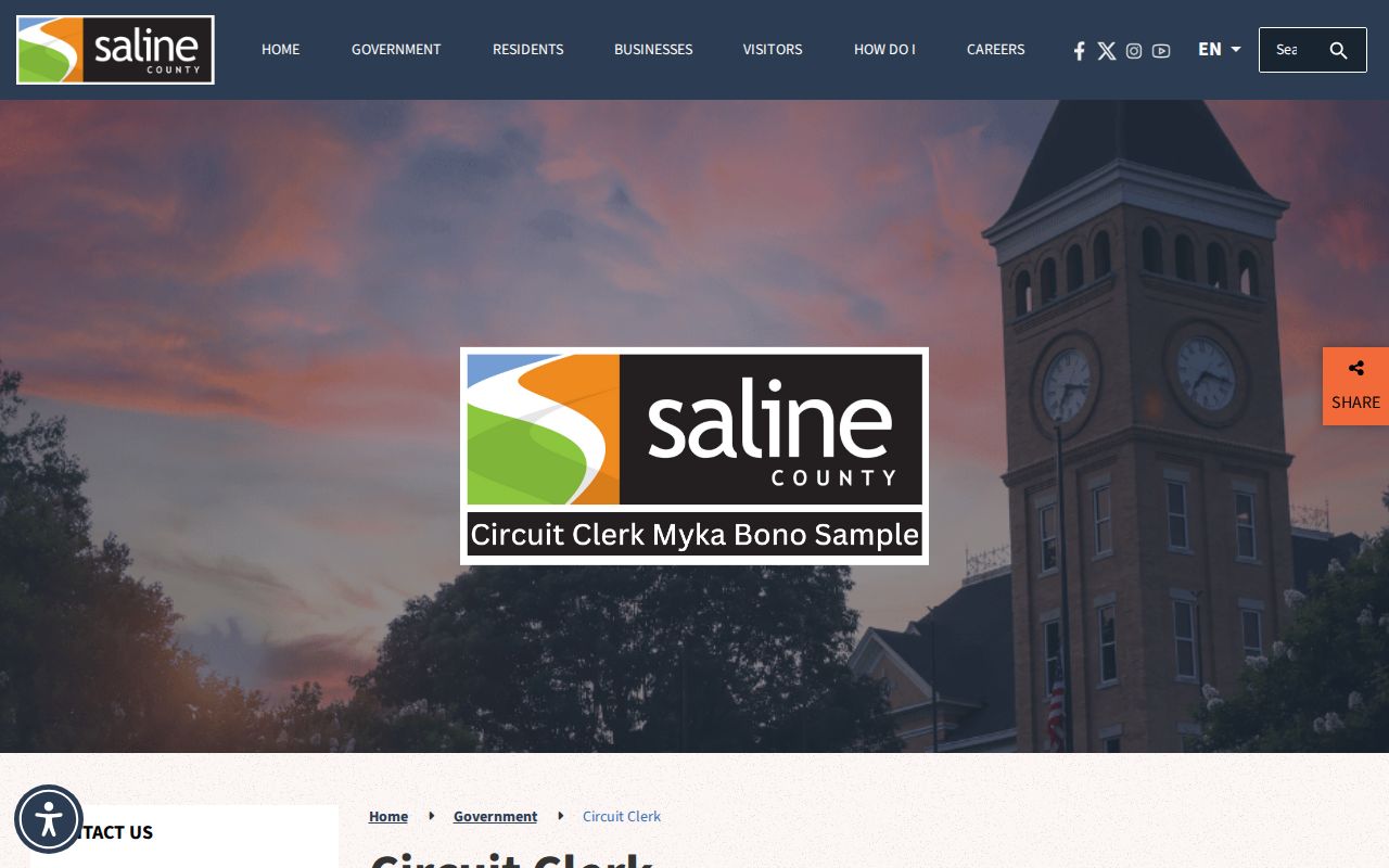 Saline County warrant search Circuit Clerk source page