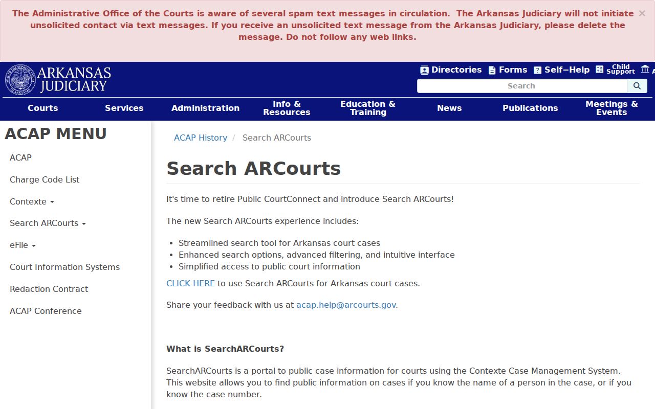 Saline County bench warrant Search ARCourts overview