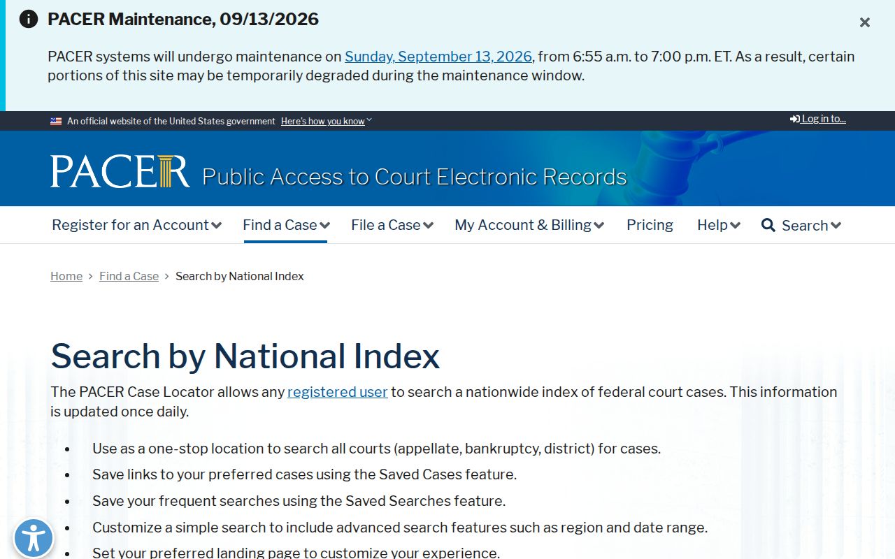 Saline County most wanted federal PACER boundary source