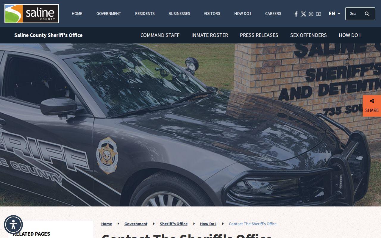 Saline County Sheriff warrant records contacts